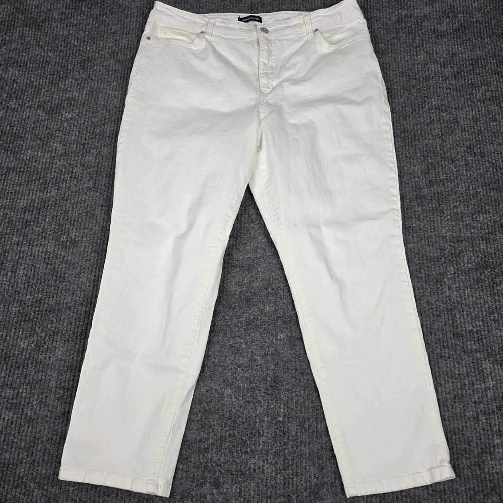 Bandolino Mandie Crop Jeans Womens 18 White Straight Leg Stretch Denim 26285